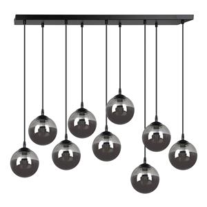 EMIBIG LIGHTING Hanglamp Glassy 9-lamps recht glas zwart