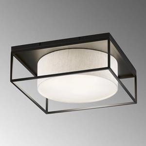 FISCHER & HONSEL Plafondlamp Carre 70x70cm stoffen kap wit