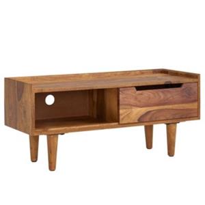 FineBuy Lowboard Sheesham Braun 95 cm breit dunkelbraun