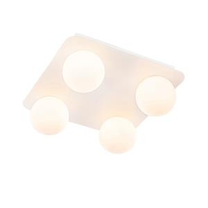 QAZQA Plafondlamp buiten cederic - Wit - Modern - L 26cm