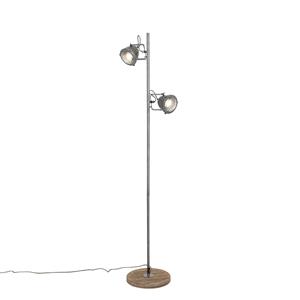 QAZQA Vloerlamp emado - Staal - Industrieel - D 28cm