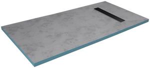 Marwell Duschwanne, rechteckig, Extrudiertes Polystyrol (XPS), individuell zuschneidbares und befliesbares Duschelement, inkl. Ablaufrinne