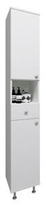 VCM Holz Badmöbel Hochschrank Badregal Badschrank Badezimmer Schublade Regal Nilosi weiß