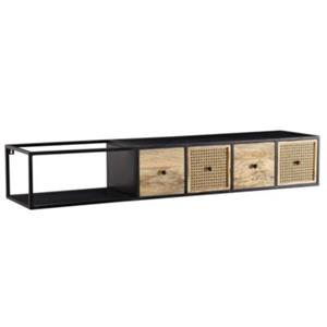 FineBuy Lowboard Mango Schwarz 150 cm breit schwarz