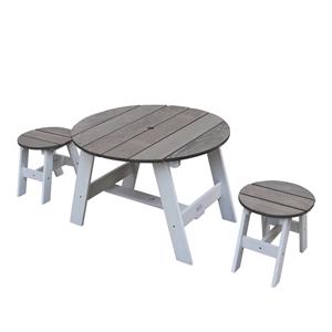 AXI 3-delig Picknickset Rond Grijs/wit 700 x 700 x 484 cm