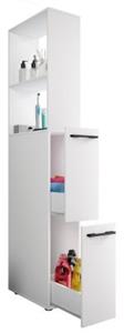 VCM Badmöbel Nischenschrank Raumteiler Badschrank Hochschrank Schublade Sadilo XL weiß