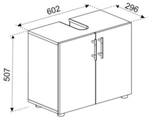 VCM Badmöbel Badunterschrank Waschbeckenunterschrank Badezimmer Flandu ll Drehtüren weiß