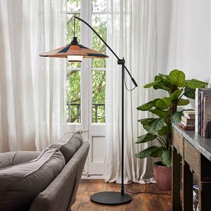 Forestier Parrot vloerlamp met Abacá-kap, zand