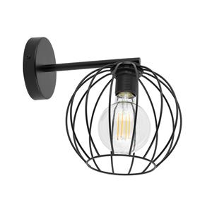 Euluna Wandlamp Madam, zwart, met een kooikap