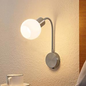 Lindby Lioma wandlamp met flexibele arm, nikkel