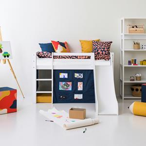 Hoppekids Hochbett ""Creator Orion Blue"", Rutsche & Vorhang Blau und viel Auswahl