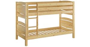 Erst-Holz Etagenbett 90x200 Kiefer massiv mit Rollrosten natur Gr. 90 x 200