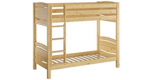 Erst-Holz Etagenbett 90x200 Kiefer massiv mit Rollrosten natur Gr. 90 x 200