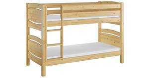 Erst-Holz Stockbett 90x200 Kiefer massiv mit Rollrost und Matratzen natur Gr. 90 x 200