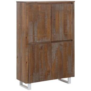 Home affaire Highboard Lagos van mooi massief grenenhout, met wit gelakt onderstel