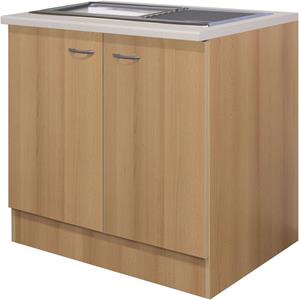 Flex-Well Spülenschrank Nano, (B x H x T) 100 x 85/86 x 60 cm, inkl. Einbauspüle