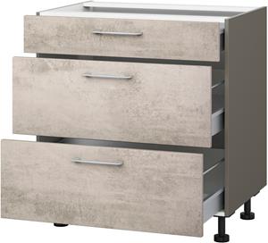 Express Küchen Auszugsunterschrank Trea U2AS80, mit drei Auszügen, Breite 80 cm, Höhe 75 cm
