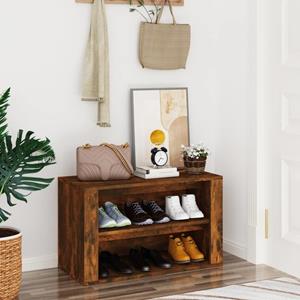 vidaXL Schuhregal Räuchereiche 75x35x45 cm Holzwerkstoff 