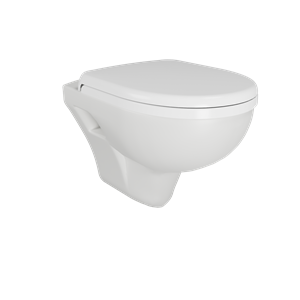 Enzo hangend toilet mat wit open spoelrand met luxe wc-bril