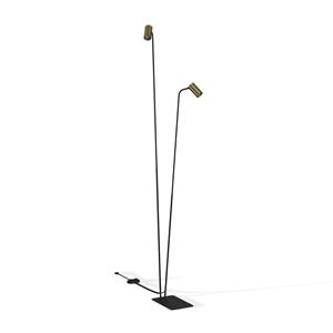 Nowodvorski Lighting Vloerlamp Mono II 2-lamps zwart/messing