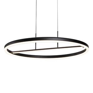 LUCANDE Virvera LED-Hängelampe, rund, schwarz