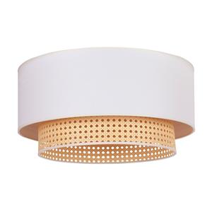 Euluna Plafondlamp Boho, Ø 60 cm, crème-wit/rotan