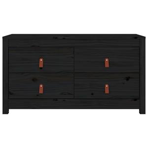 vidaXL Dressoir 100x40x54 cm massief grenenhout zwart