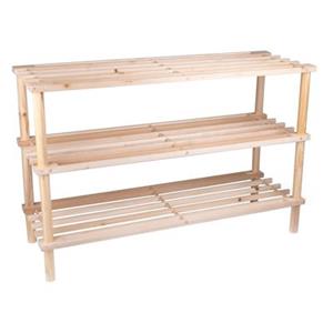 HTI-Living Schuhregal Kiefernholz 3 Ebenen natur