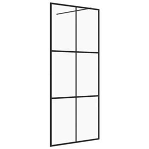 vidaXL Inloopdouchewand 90x195 cm ESG-glas transparant en zwart