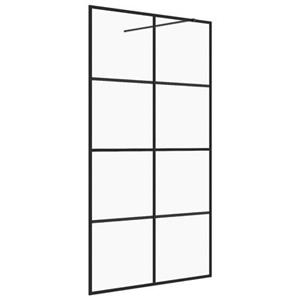 vidaXL Inloopdouchewand 100x195 cm ESG-glas transparant en zwart