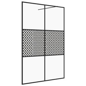 vidaXL Inloopdouchewand 140x195 cm ESG-glas transparant en zwart