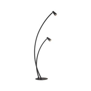 Lucande Velanoris vloerlamp, 2-lamps, zwart