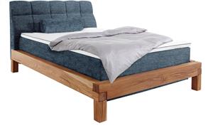 Home affaire Boxspringbett Villads, Liegefläche: 140/200 cm, aus massiver Balkeneiche, Inside-Boxspring-Unterbau, recycelter Bezugsstoff, auch Härtegrad 4, erhältlich in 3 Bet