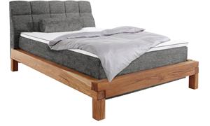 Home affaire Boxspringbett Villads, Liegefläche: 140/200 cm, aus massiver Balkeneiche, Inside-Boxspring-Unterbau, recycelter Bezugsstoff, auch Härtegrad 4, erhältlich in 3 Bet