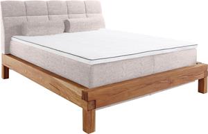 Home affaire Boxspringbett Villads, Liegefläche: 160/200 cm aus massiver Balkeneiche, Inside-Boxspring-Unterbau, recycelte Stoffe, mit neuem Gel-Topper, auch Härtegrad 4, erhä