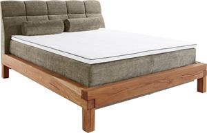 Home affaire Boxspringbett Villads, Liegefläche: 160/200 cm aus massiver Balkeneiche, Inside-Boxspring-Unterbau, recycelte Stoffe, mit neuem Gel-Topper, auch Härtegrad 4, erhä