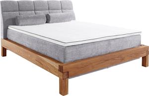 Home affaire Boxspringbett Villads, Liegefläche: 160/200 cm aus massiver Balkeneiche, Inside-Boxspring-Unterbau, recycelte Stoffe, mit neuem Gel-Topper, auch Härtegrad 4, erhä