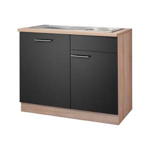 Wiho Küchen Gootsteenkast Montana 110 cm breed, inclusief deur/handgreep/voet voor volledig geïnt. vaatwasser