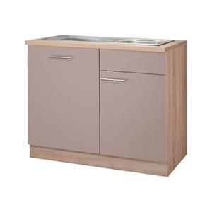 Wiho Küchen Gootsteenkast Montana 110 cm breed, inclusief deur/handgreep/voet voor volledig geïnt. vaatwasser