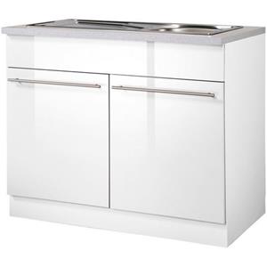 wiho Küchen Spülenschrank "Chicago", 100 cm breit, inkl. Einbauspüle aus Edelstahl