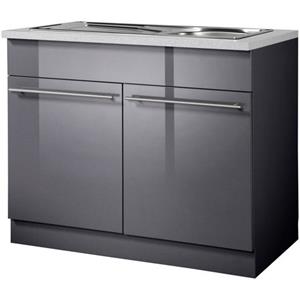 wiho Küchen Spülenschrank "Chicago", 100 cm breit, inkl. Einbauspüle aus Edelstahl