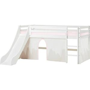 Hoppekids Hochbett ""Winter Wonderland"", (Set, 4 St.), 90x200 mit Rutsche, Vorhang & Matratze