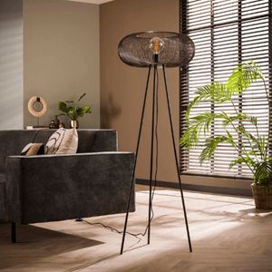 Max Wonen Vloerlamp Copper twist | Zwart nikkel