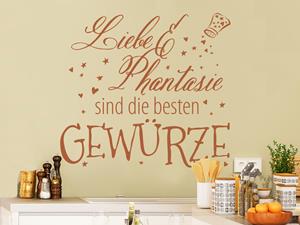Klebefieber Wandtattoo Küchenspruch Gewürz Liebe & Kräuter Phantasie