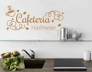 Klebefieber Wandtattoo Küchenspruch Wunschtext-Cafeteria Wunschname