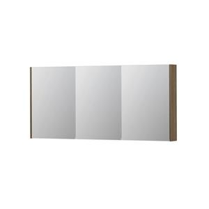 INK SPK2 Spiegelkast - 160x14x74cm - 3 deuren - dubbelzijdige Spiegel - schakelaar en stopcontact - MFC Zuiver eiken 1105520