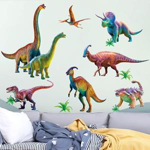 Klebefieber Wandtattoo 13-teilig Regenbogen Dinosaurier Set
