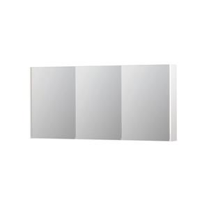 INK SPK2 Spiegelkast - 160x14x74cm - 3 deuren - dubbelzijdige Spiegel - schakelaar en stopcontact - MDF lak wit hoogglans 1105506
