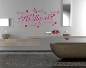 Klebefieber Wandtattoo Badezimmer Wellness-Floral