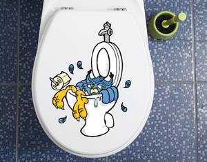 Klebefieber Wandtattoo Kinderzimmer Eule Egon im WC